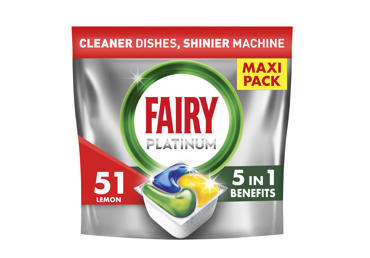 Trauku mazgāšanas kapsulas FAIRY Platinum Lemon 51gab.