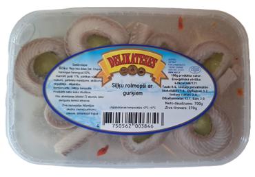 Siļķu rolmopši ar gurķi DELIKATESES 700g