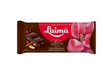 Tumšā šokolāde Lukss ar ķiršiem un mandelēm LAIMA 90g