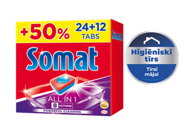 Indaplovių tabletės SOMAT ALL IN 1, 36 vnt. Indaplovių tabletės SOMAT ALL IN 1, 36 vnt.