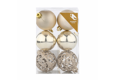 Ziemassv.eglīt.rotas ELEMENTS 6gab.D6cm - 1