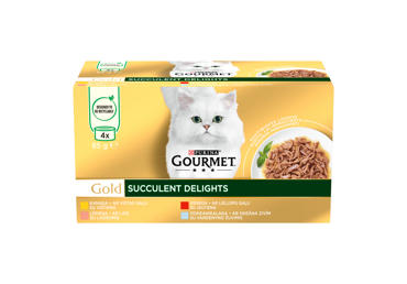 Kaķu konservi GOURMET GOLD Succulent Delight 4x85g