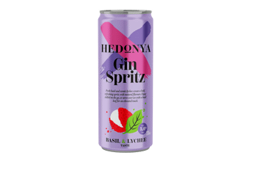 Alkoholisks kokteilis HEDONYA  G&T Basil&Lychee5% 0,33L sk.D