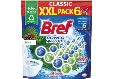 Tualetes bloks BREF Power Aktiv Pine 6x50g