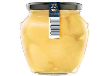 Konservētas mizotas bumbieru pusītes sīrupā WELL DONE PREMIUM 570g