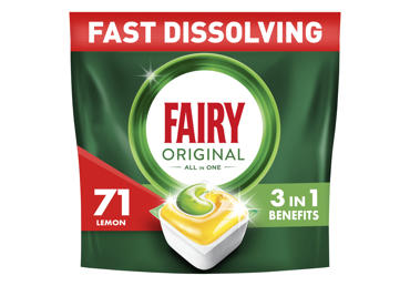 Trauku mazgājamās kapsulas FAIRY All in One Lemon 71gb.