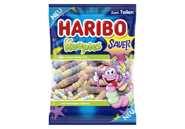 Košļājamas konfektes Raupies HARIBO 160g