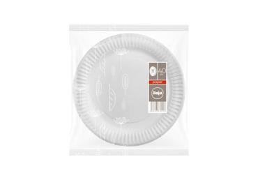 Vienreizl.šķīvji balti ILAJA 40gab.18cm