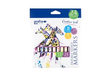 Flomāsteri GRAFIA PLUS 12gab. 24krāsas