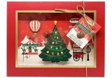 Šokolādes konfektes Ziemassvētku kaste SORINI 250g