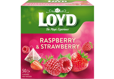 Augļu tēja LOYD aveņu-zemeņu 50x2g