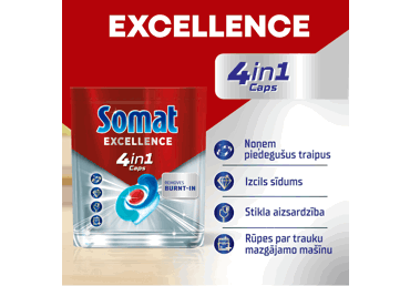Kapsulas trauku mazgājamai mašīnai SOMAT Excellence 4in1 50gab. - 2