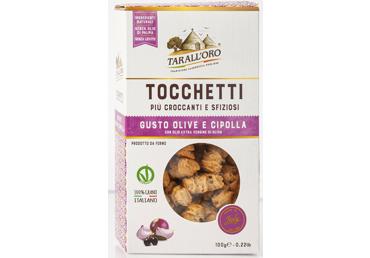 Uzkodas Točeti olīvu&sīpolu TARALL'ORO 100g