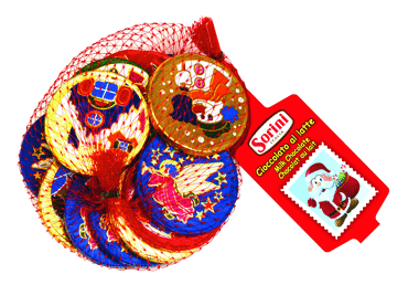 Piena šokolādes Ziemassvētku monetas 90g