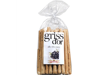 Grissini ar melnajām olīvām 250g