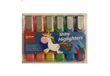 Spīdīgi marķieri GRAFIA PLUS 6 krāsas