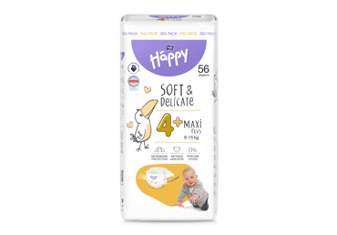 Autiņbiks.HAPPY Maxi+ S4+ 9-15kg 56gab.