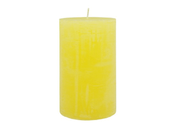 Rustik cilindrsvece dzeltena 7x12cm