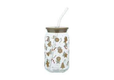 Stikla krūze&salmiņš ILAJA Christmas 500ml - 2