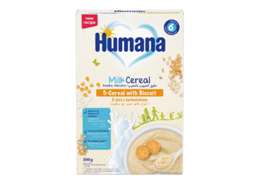 Piena putra HUMANA 5 graudu 6+ 200g