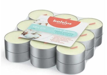 Aromātiskās tējas sveces FRESH COTTON 18gab.