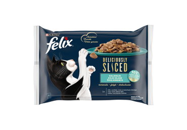 Konservi kaķiem FELIX Deliciously zivju izlase 4x80g