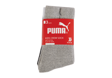 Bērnu sporta zeķes PUMA 31-34 3pāri baltas/pelēkas