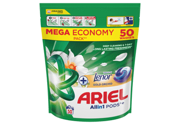 Veļas mazgāšanas kapsulas ARIEL Gold Orchid 50gab.