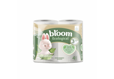 Tualetes papīrs BLOOM Ecological 3k.4ruļļi