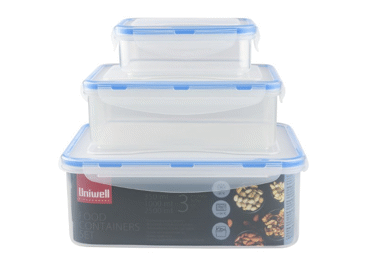 Hermētisku trauku komplekts UNIWELL 3gb.
