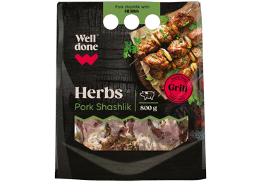 Cūkgaļas šašliks ar garšaugiem WELL DONE 800g