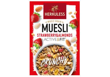 Pilngraudu musli zemeņu un mandeļu HERKULESS 350g - 1