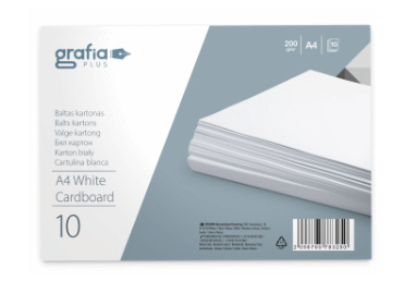 Kartons GRAFIA balts 300g/m² A4 10lapas