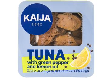 Tuncis citronu eļļā ar zaļajiem pipariem KAIJA 160g