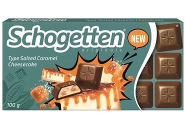 Šokolādes gabaliņi karameļu siera kūkas SCHOGETTEN 100g