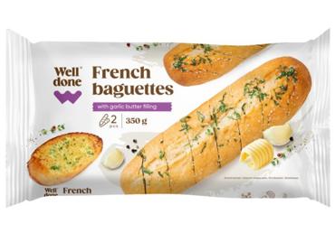 Saldētas Franču bagetes ar ķiploku sviestu WELL DONE 2x175g