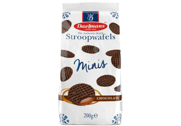 Mini stropvafeles ar šokolādi Daelmans 200g