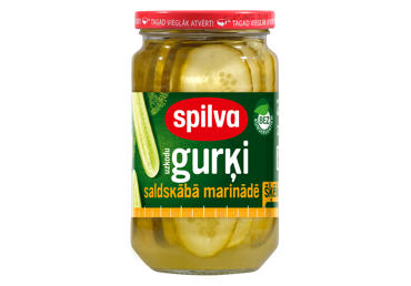 Gurķi uzkodām SPILVA saldskābā marinādē  460g
