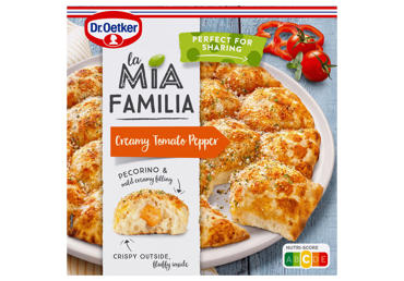 Saldēta picas maize LA MIA FAMILIA ar krēmīgu tomātu-piparu mērci 480g
