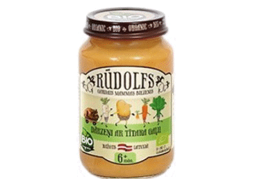 Biezenis RŪDOLFS BIO dārzeņi ar tītara gaļu 6+ 190g