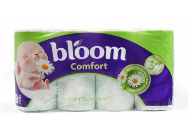 Tualetes papīrs BLOOM Comfort Chamomile 3kārtas 8ruļļi