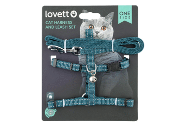 Krūšu siksnu un pavadu komplekts kaķiem