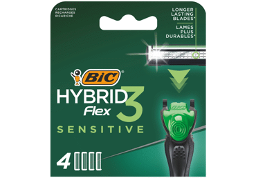 Skūšanās kasetes BIC Flex3 Hybrid Sensitive vīriešiem 4gb.