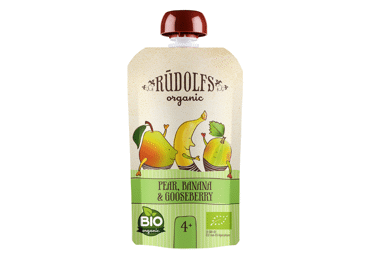 Biezenis RŪDOLFS BIO bumbieru-banānu-ērkšķogu 4+ 110g