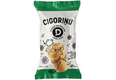 Saldējums cigoriņu vafeļu glāzītē DRUVA 70g