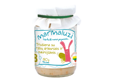 Biezenis MARMALUZI truša gaļa-rīsi 8+ 190g