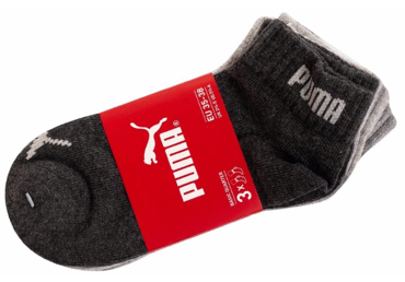 Sp.zeķes(Quarter)PUMA 3pāri 35/38 pelēks