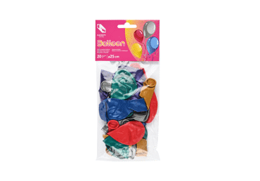 Metāl.krāsas baloni ELEMENTS 20gab. 25cm