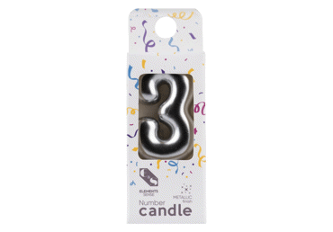 Dzimšanas dienas svece 3 ELEMENTS SENSE 2krāsas  - 1