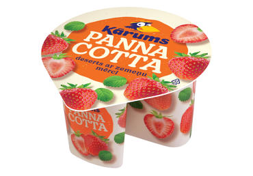 Deserts KĀRUMS Panna Cotta zemeņu 140g - 1